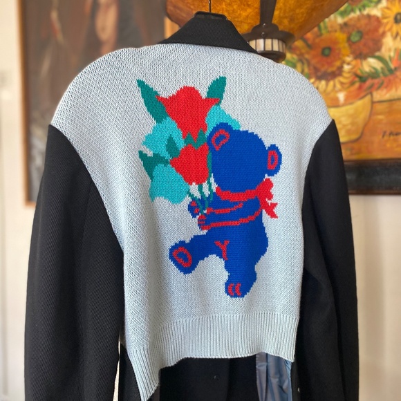 Andersson Bell Flower Bear Knitted-Back Mixed Media Jacket (L) - Picture 5 of 10